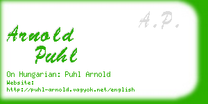 arnold puhl business card